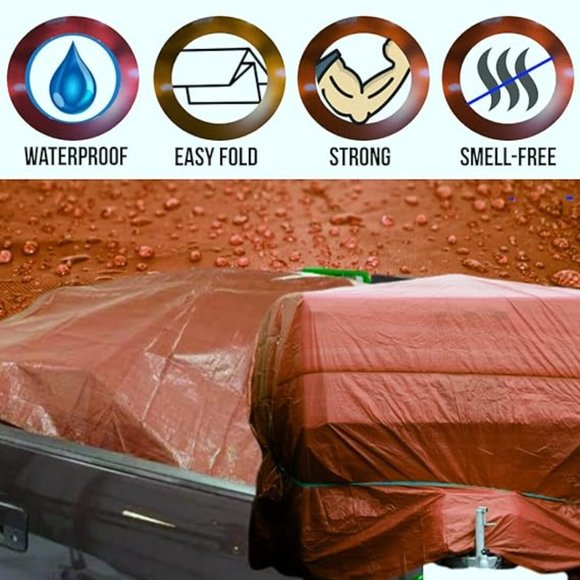 COMFITWEAR MTBR-2040 20 x 40' Brown Hygrade Multiple Use Tarp - Picture 2 of 7